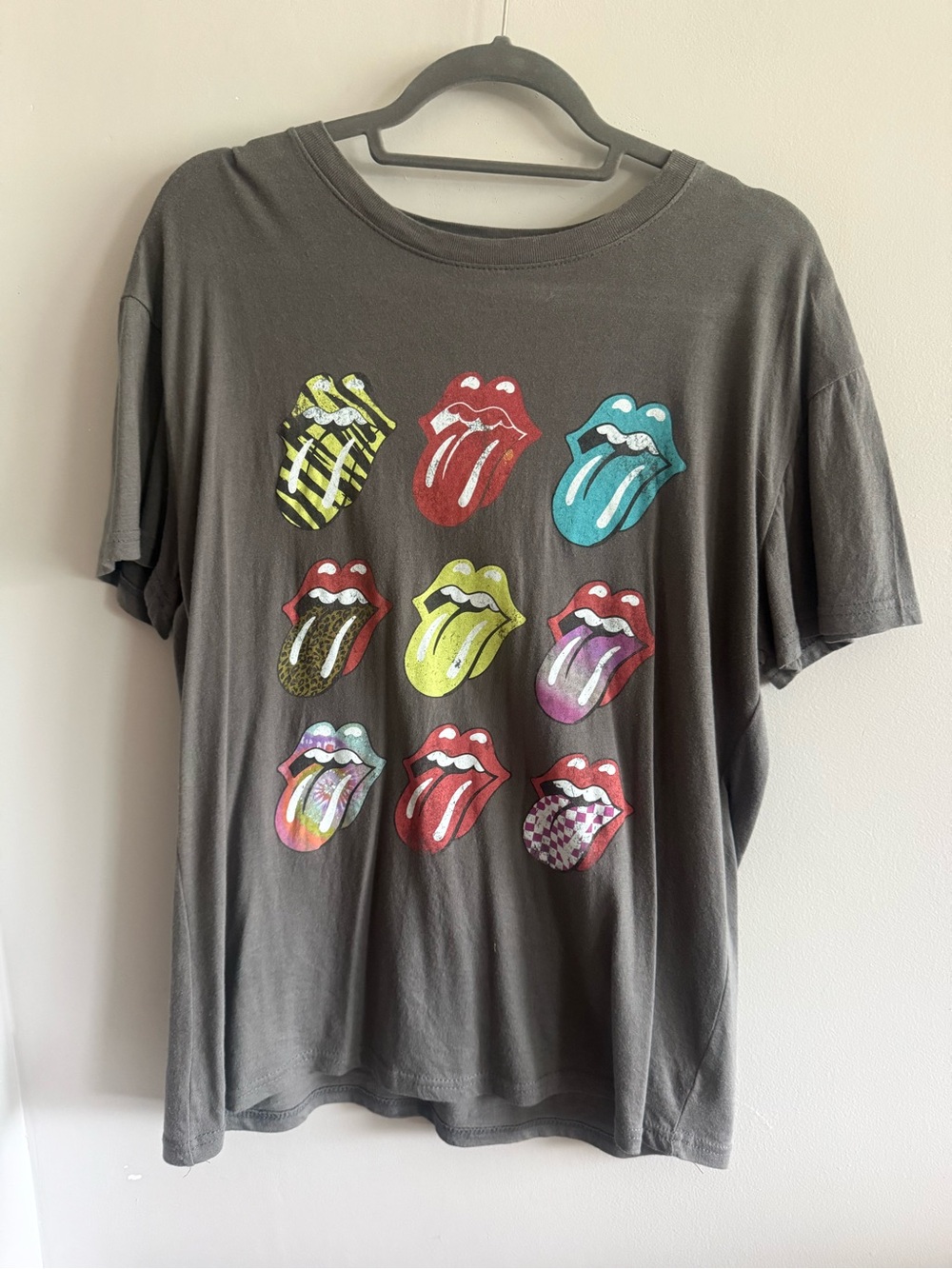 The Rolling Stones Multicolor Tongue Logo Graphic T-Shirt Size Large